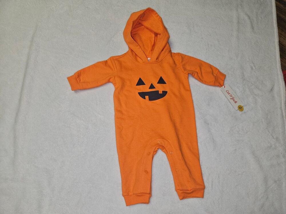 Cat & Jack Pumpkin Romper 0-3 Months